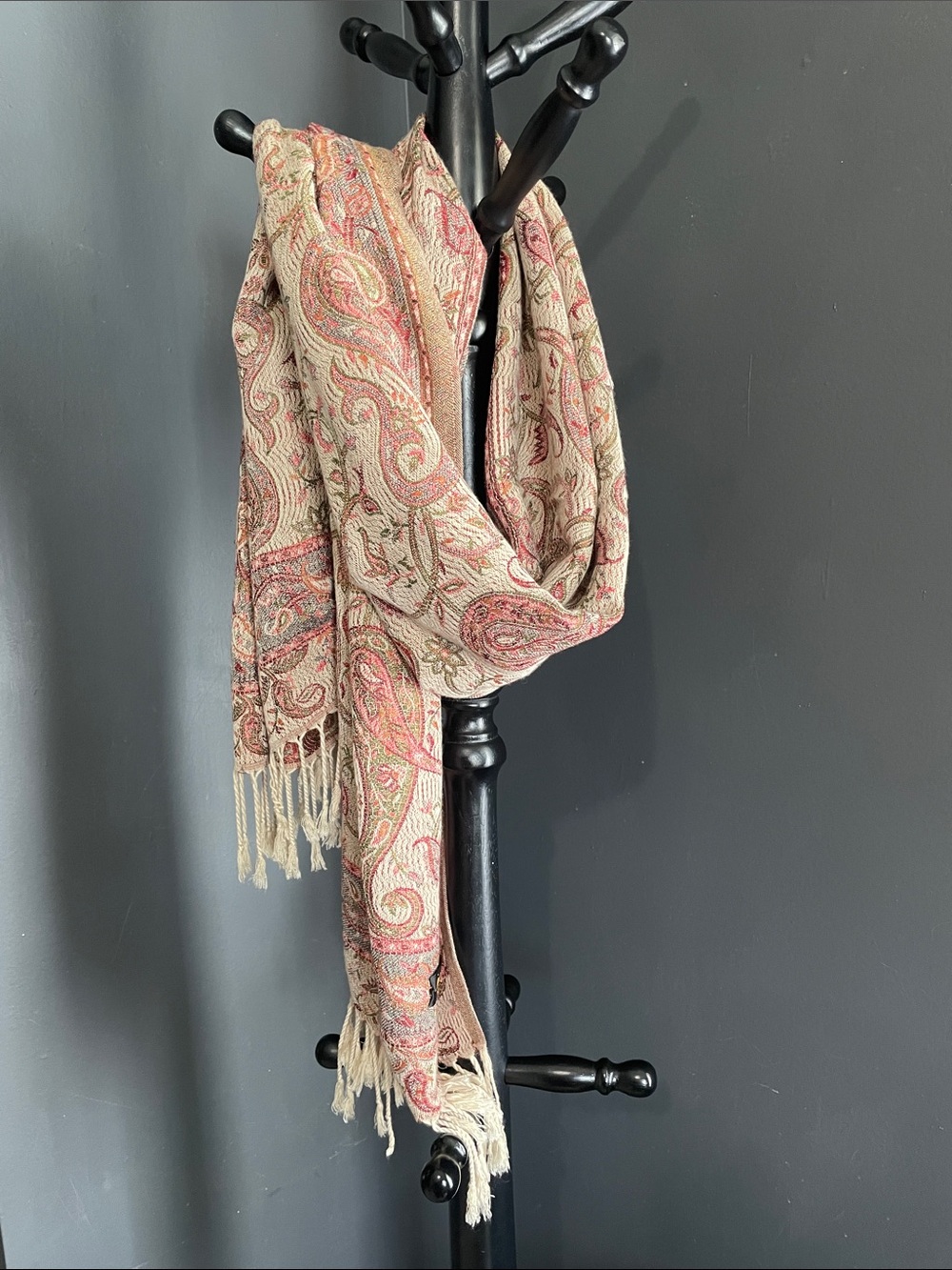 Large Istanbul Pashmina Shawl Wrap Paisley Reversible Fringe Scarf